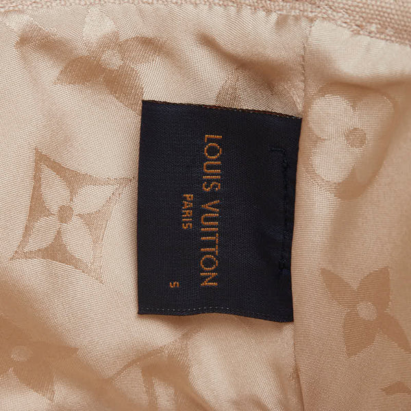 ルイ ヴィトン LVロゴ バケットハット サイズ：S M77574 ホワイト ベージュ コットン レザー レディース LOUIS VUITTON 【中古】