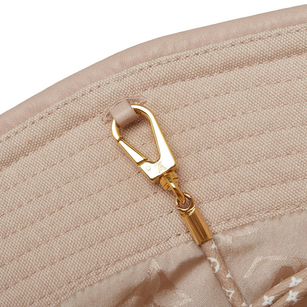 ルイ ヴィトン LVロゴ バケットハット サイズ：S M77574 ホワイト ベージュ コットン レザー レディース LOUIS VUITTON 【中古】