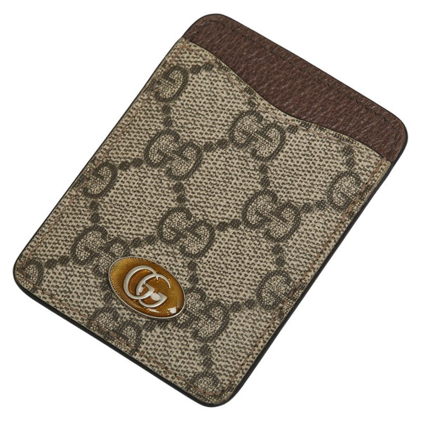 グッチ GGスプリーム iPhone 13Pro スマホケース 701583 ベージュ ブラウン PVC レザー レディース GUCCI 【中古】