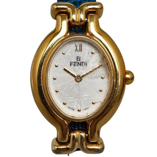 フェンディ カメレオン チェンジベルト5色 腕時計 640L クオーツ シルバー文字盤 メッキ レザー レディース FENDI 【中古】