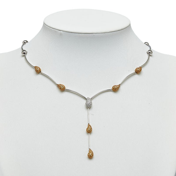 クイーン イエロー K18YG イエローゴールド K18WG ホワイトゴールド イエローサファイア2.77ct ダイヤ0.47ct ティアドロップ ネックレス レディース Queen 【中古】