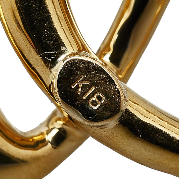 ゴールド K18YG イエローゴールド オープン ハート ブローチ レディース 【中古】