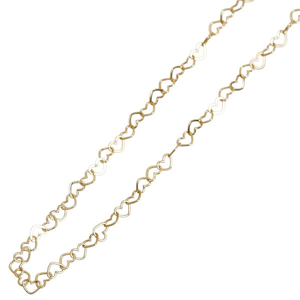 スタージュエリー K18YG イエローゴールド ハート チェーン ロング ネックレス レディース STAR JEWELRY 【中古】