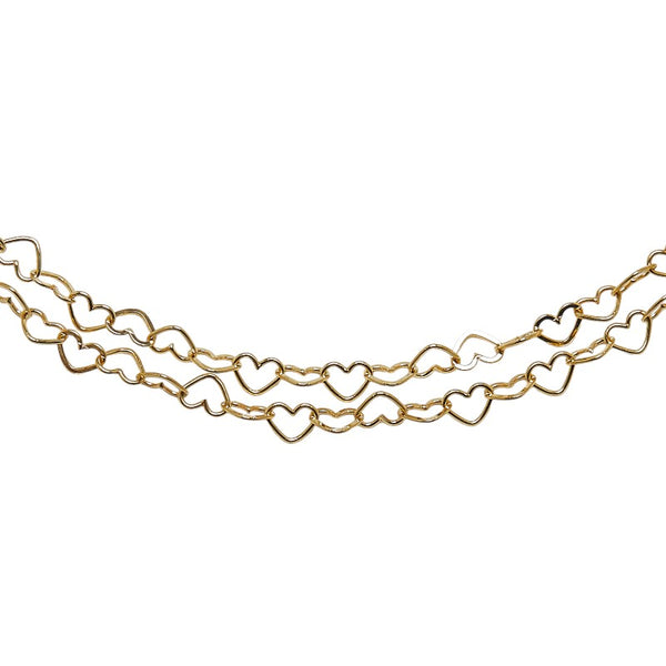 スタージュエリー K18YG イエローゴールド ハート チェーン ロング ネックレス レディース STAR JEWELRY 【中古】