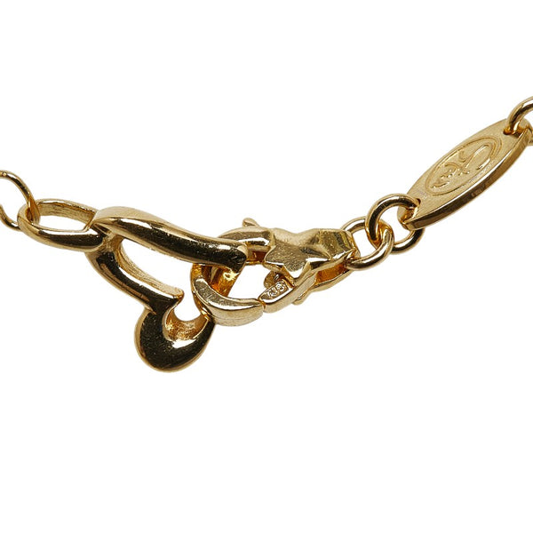 スタージュエリー K18YG イエローゴールド ハート チェーン ロング ネックレス レディース STAR JEWELRY 【中古】
