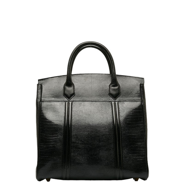 サンローラン 型押し ハンドバッグ トートバッグ ブラック リザード レディース SAINT LAURENT 【中古】