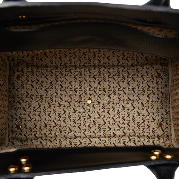 サンローラン 型押し ハンドバッグ トートバッグ ブラック リザード レディース SAINT LAURENT 【中古】