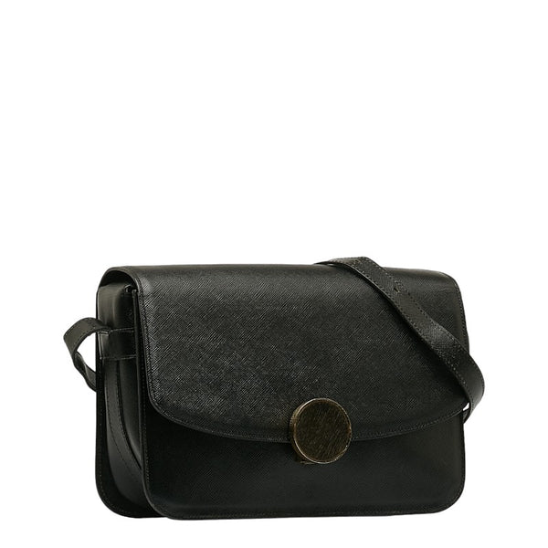 サンローラン 斜め掛け ショルダーバッグ ブラック レザー レディース SAINT LAURENT 【中古】