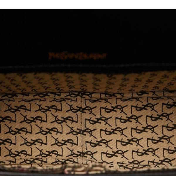 サンローラン 斜め掛け ショルダーバッグ ブラック レザー レディース SAINT LAURENT 【中古】