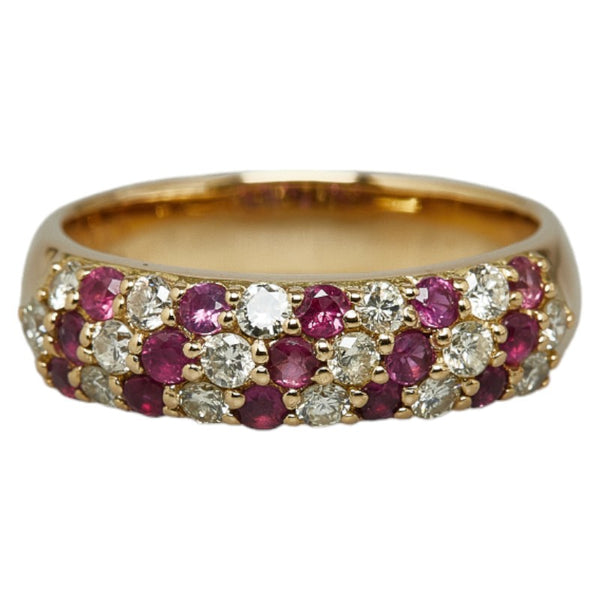 K18YG イエローゴールド ルビー0.70ct ダイヤ0.50ct リング 指輪 レディース 14号 【中古】