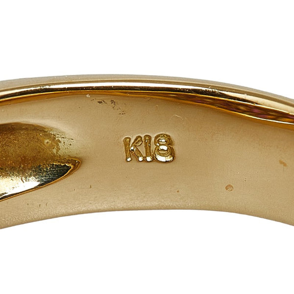 K18YG イエローゴールド ルビー0.70ct ダイヤ0.50ct リング 指輪 レディース 14号 【中古】