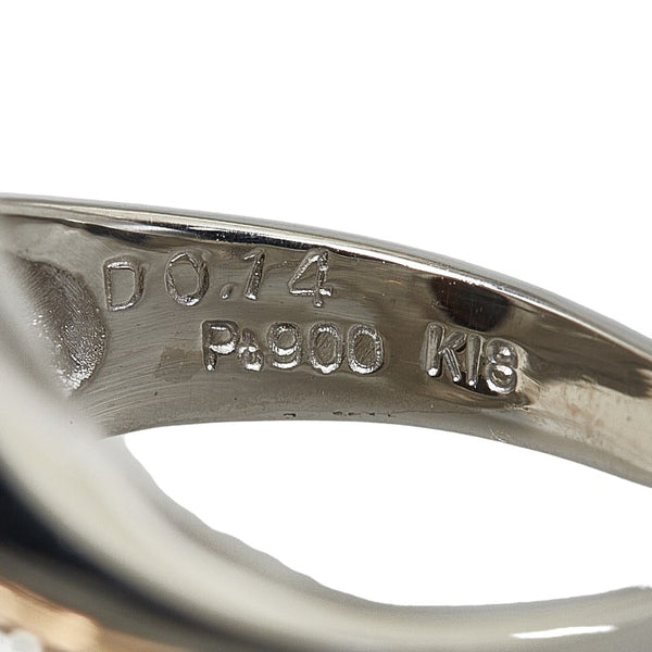 Pt900ベース/K18コンビ ボルダーオパール3.07ct ダイヤ0.14ct リング 指輪 レディース 7.5号 【中古】
