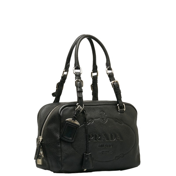 プラダ ハンドバッグ ブラック レザー レディース PRADA 【中古】