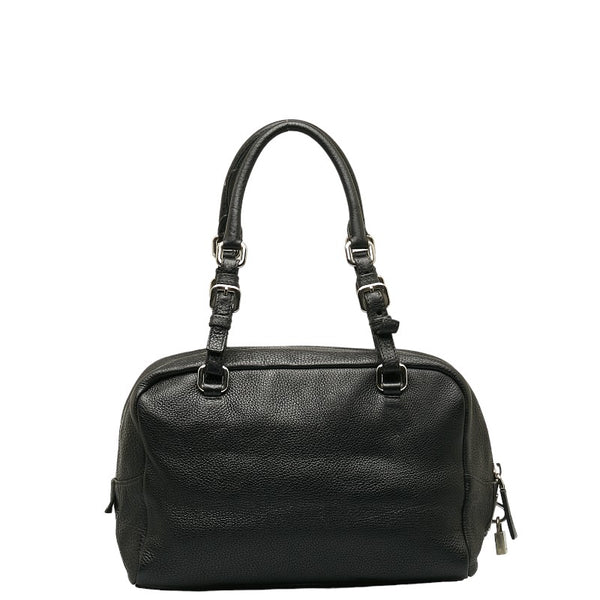 プラダ ハンドバッグ ブラック レザー レディース PRADA 【中古】