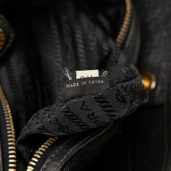 プラダ ハンドバッグ ブラック ナイロン レザー レディース PRADA 【中古】