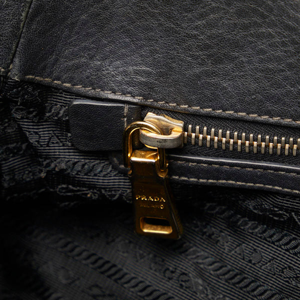 プラダ ハンドバッグ ブラック ナイロン レザー レディース PRADA 【中古】