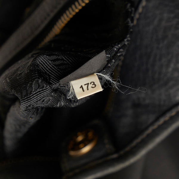 プラダ ハンドバッグ ブラック ナイロン レザー レディース PRADA 【中古】