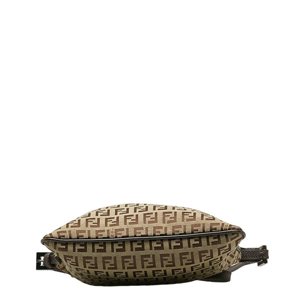 フェンディ ズッキーノ 斜め掛け ショルダーバッグ ベージュ ブラウン キャンバス レザー レディース FENDI 【中古】