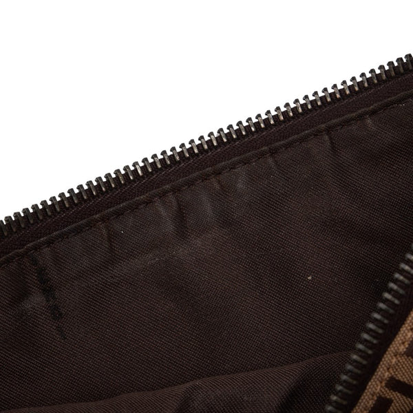 フェンディ ズッキーノ 斜め掛け ショルダーバッグ ベージュ ブラウン キャンバス レザー レディース FENDI 【中古】