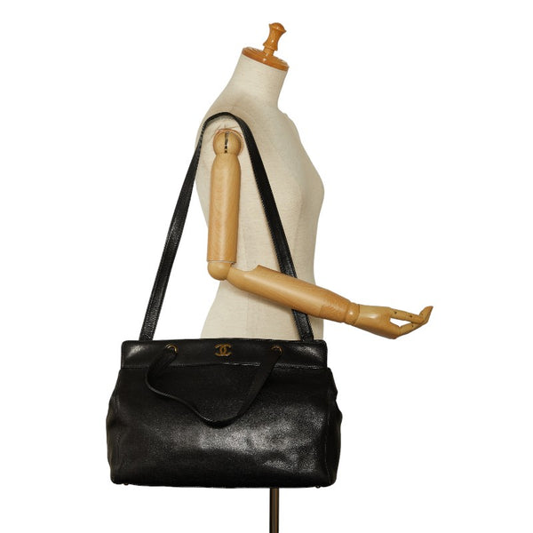 シャネル ココマーク トートバッグ ショルダーバッグ 2WAY ブラック レザー レディース CHANEL 【中古】