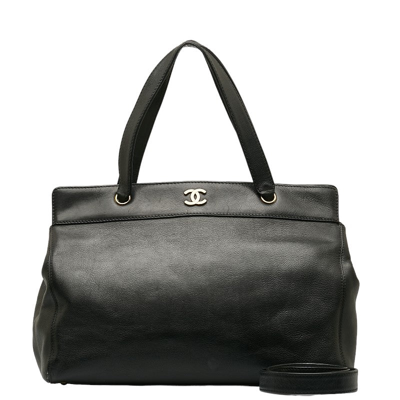 シャネル ココマーク トートバッグ ショルダーバッグ 2WAY ブラック レザー レディース CHANEL 【中古】