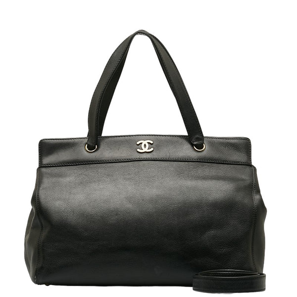 シャネル ココマーク トートバッグ ショルダーバッグ 2WAY ブラック レザー レディース CHANEL 【中古】