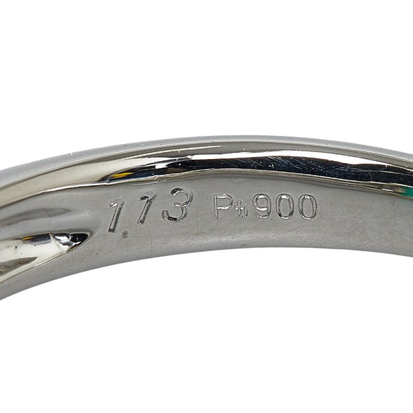 Pt900 プラチナ エメラルド1.13ct ダイヤ0.34ct リング 指輪 レディース 12号 【中古】
