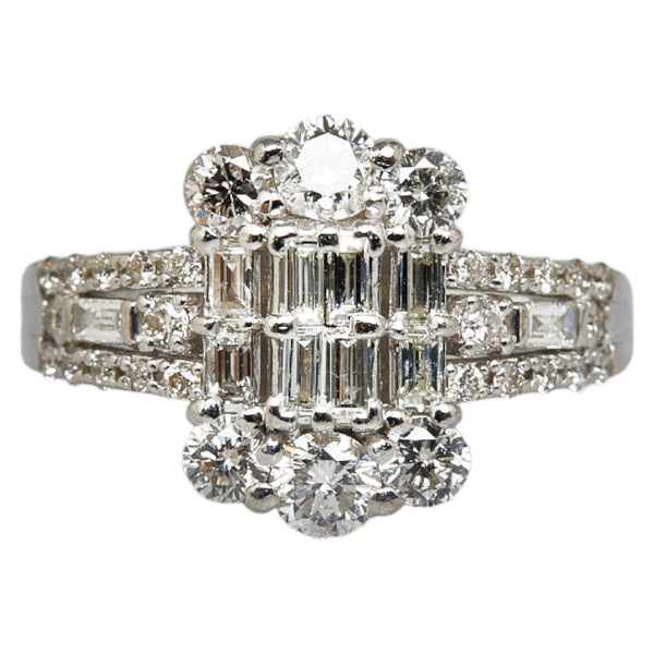 Pt900 プラチナ ダイヤ1.00ct リング 指輪 レディース 7.5号 【中古】
