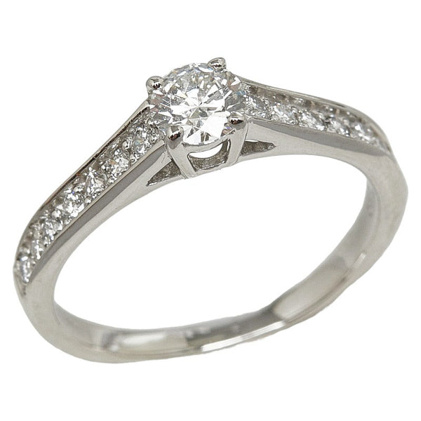 Pt900 プラチナ ダイヤ0.28ct ダイヤ0.22ct リング 指輪 レディース 7.5号 【中古】