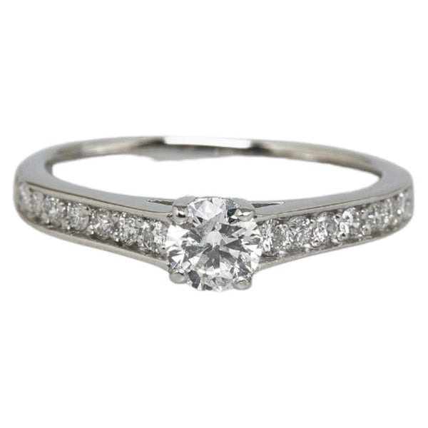 Pt900 プラチナ ダイヤ0.28ct ダイヤ0.22ct リング 指輪 レディース 7.5号 【中古】