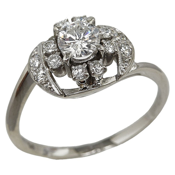 Pt900 プラチナ ダイヤ0.35ct リング 指輪 レディース 9.5号 【中古】