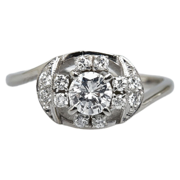 Pt900 プラチナ ダイヤ0.35ct リング 指輪 レディース 9.5号 【中古】