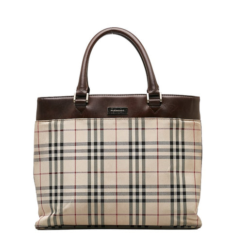 グッチ ノバチェック ハンドバッグ ベージュ ブラウン キャンバス レザー レディース GUCCI 【中古】