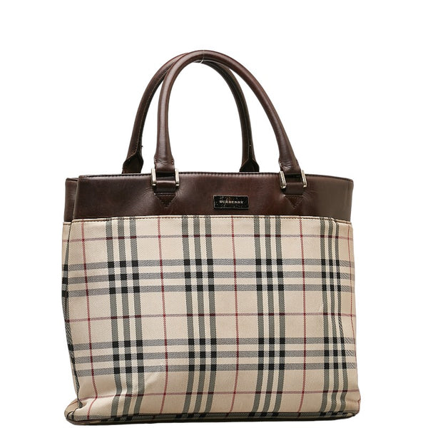 グッチ ノバチェック ハンドバッグ ベージュ ブラウン キャンバス レザー レディース GUCCI 【中古】