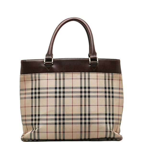 グッチ ノバチェック ハンドバッグ ベージュ ブラウン キャンバス レザー レディース GUCCI 【中古】