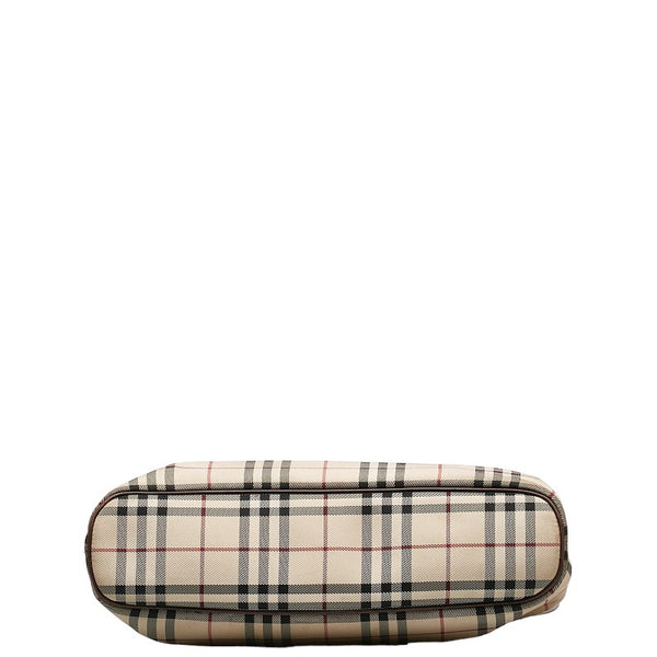 グッチ ノバチェック ハンドバッグ ベージュ ブラウン キャンバス レザー レディース GUCCI 【中古】