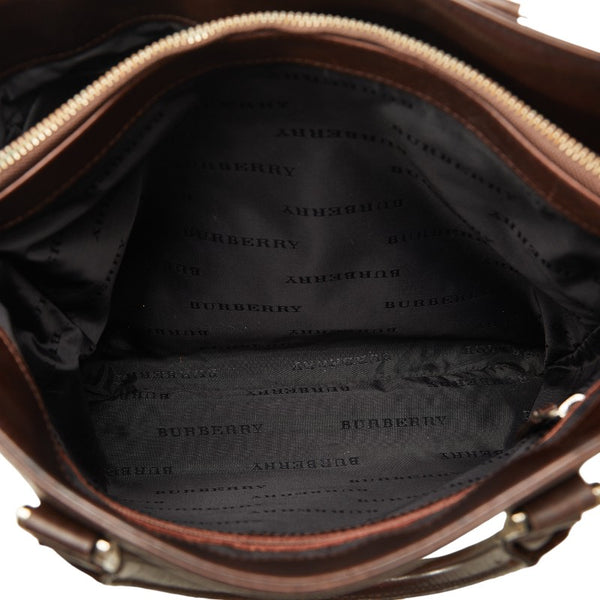 グッチ ノバチェック ハンドバッグ ベージュ ブラウン キャンバス レザー レディース GUCCI 【中古】