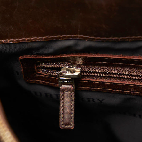 グッチ ノバチェック ハンドバッグ ベージュ ブラウン キャンバス レザー レディース GUCCI 【中古】