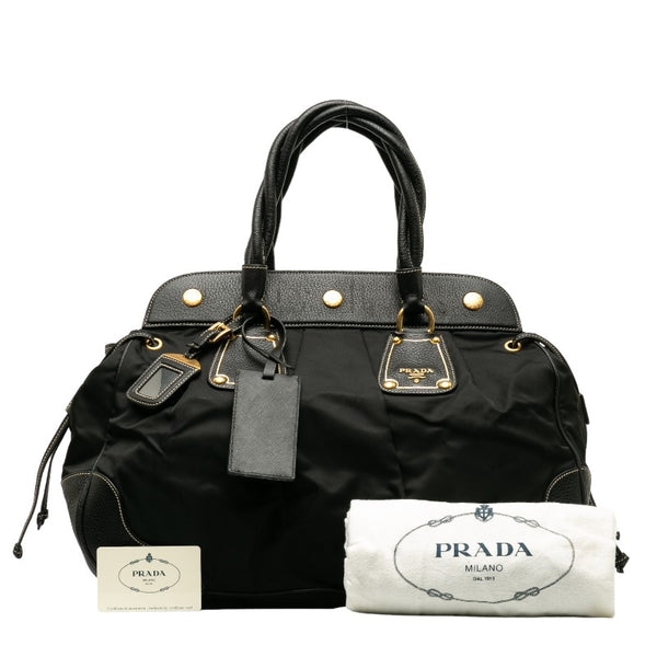 プラダ ハンドバッグ トートバッグ BN1442 ブラック ナイロン レザー レディース PRADA 【中古】