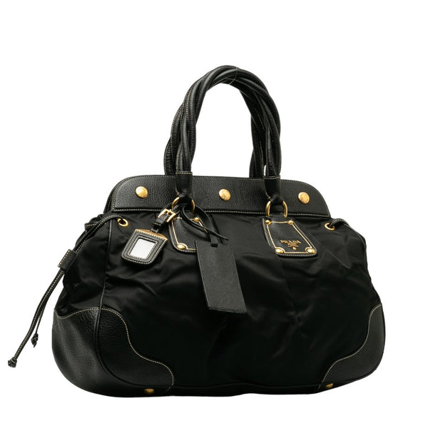 プラダ ハンドバッグ トートバッグ BN1442 ブラック ナイロン レザー レディース PRADA 【中古】