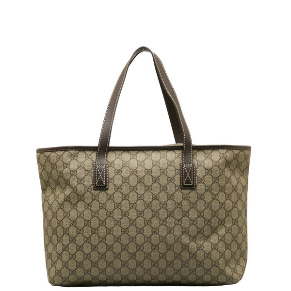 グッチ GGスプリーム トートバッグ 211137 ベージュ PVC レザー レディース GUCCI 【中古】