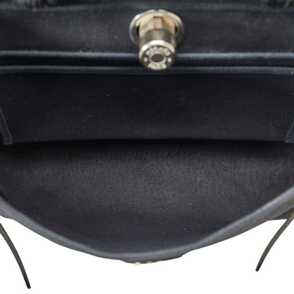 エルメス エールバッグPM ハンドバッグ ショルダーバッグ 2WAY ブラック トワルオフィシエ レザー レディース HERMES 【中古】