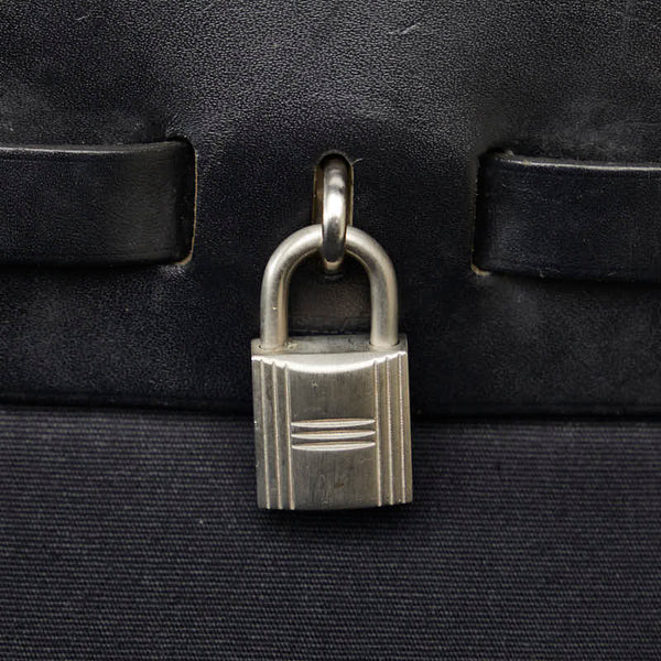 エルメス エールバッグPM ハンドバッグ ショルダーバッグ 2WAY ブラック トワルオフィシエ レザー レディース HERMES 【中古】
