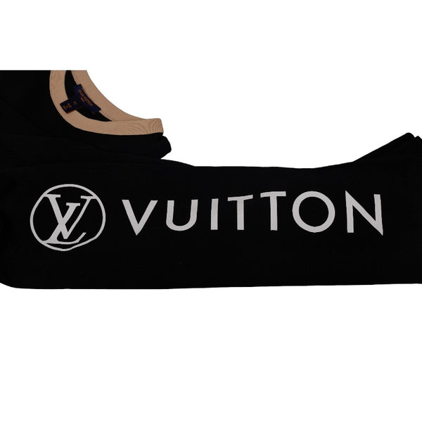 ルイ ヴィトン カットワンピース 2021SS XSサイズ ワンピース ブラック ベージュ コットン レディース LOUIS VUITTON 【中古】