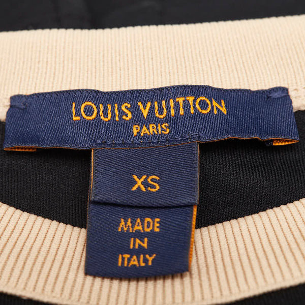 ルイ ヴィトン カットワンピース 2021SS XSサイズ ワンピース ブラック ベージュ コットン レディース LOUIS VUITTON 【中古】