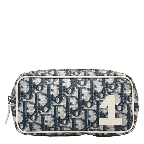 ディオール トロッター ポーチ ネイビー ホワイト PVC レディース Dior 【中古】