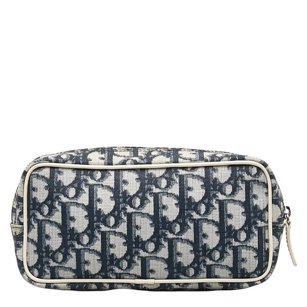ディオール トロッター ポーチ ネイビー ホワイト PVC レディース Dior 【中古】