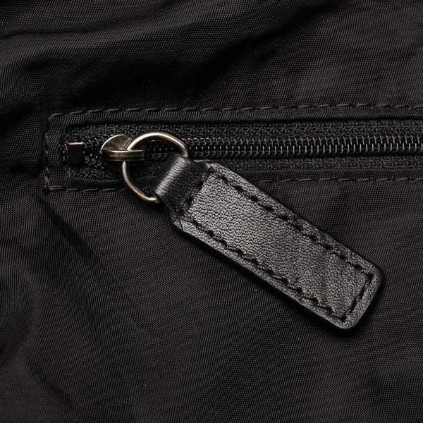 バーバリー チェック トートバッグ ブラック グレー ナイロン レザー レディース BURBERRY 【中古】