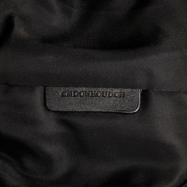 バーバリー チェック トートバッグ ブラック グレー ナイロン レザー レディース BURBERRY 【中古】