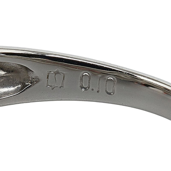 Pt900 プラチナ ダイヤ0.10ct ウェーブ リング 指輪 レディース 12号 【中古】